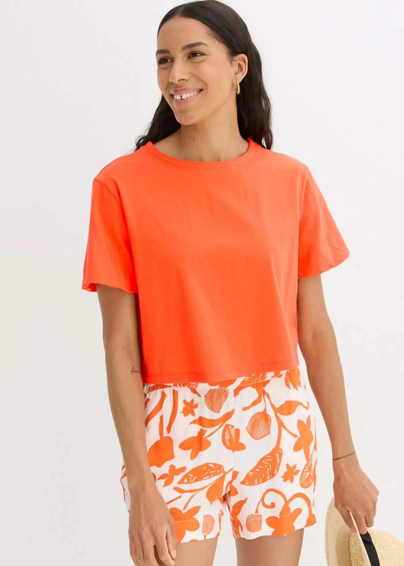 Hot Camiseta holgada de algodón orgánico puro Mujer Camisetas