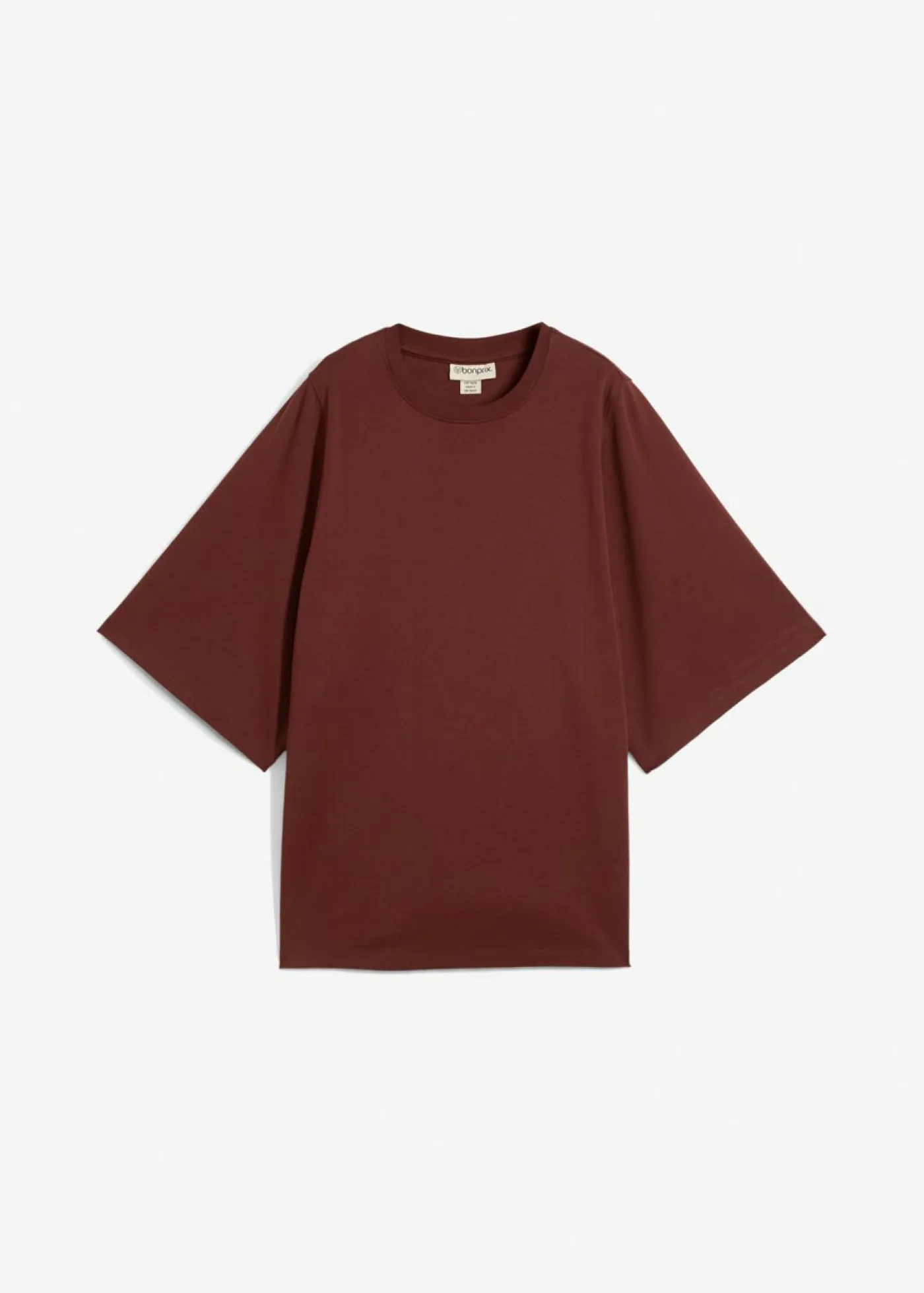Clearance Camiseta holgada de algodón orgánico puro con mangas anchas Mujer Esenciales|Camisetas