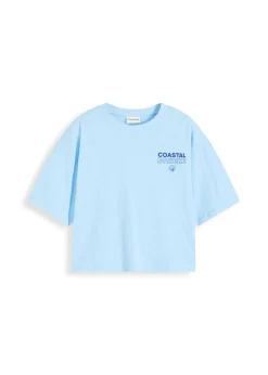 New Camiseta holgada de algodón orgánico puro Mujer Camisetas