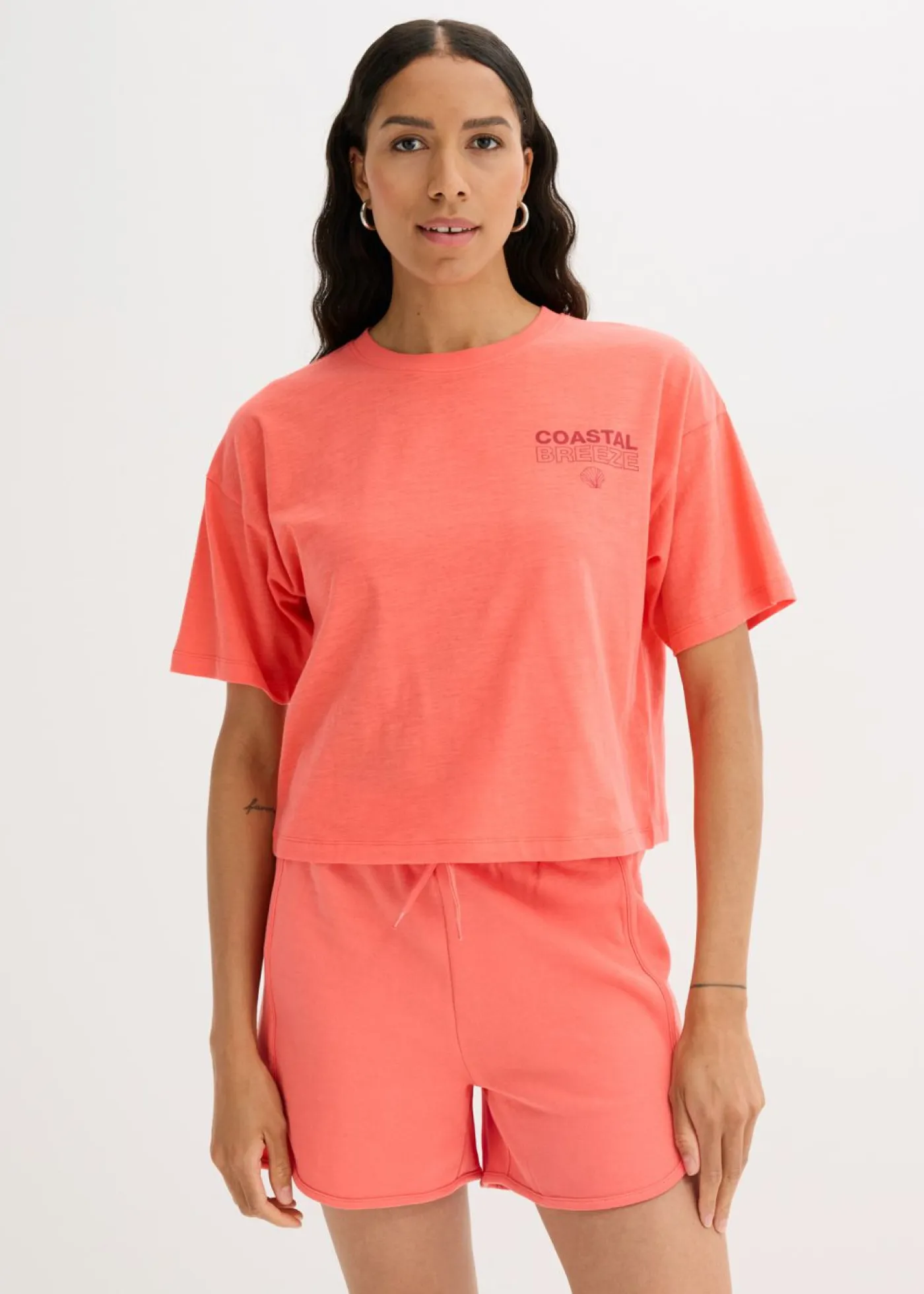 Hot Camiseta holgada de algodón orgánico puro Mujer Camisetas