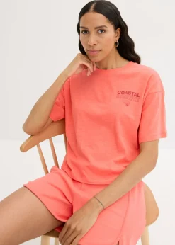 Hot Camiseta holgada de algodón orgánico puro Mujer Camisetas