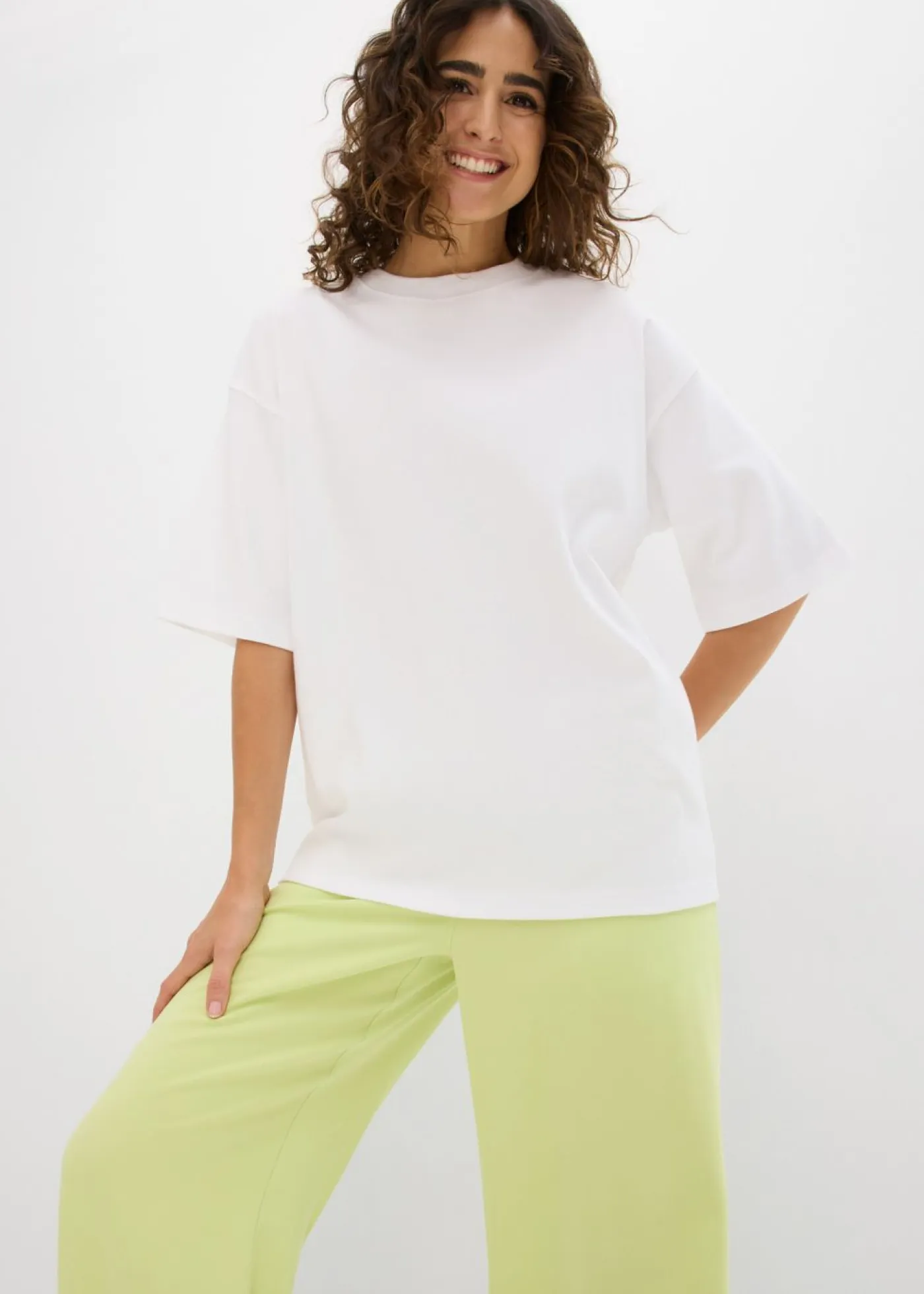 New Camiseta holgada de algodón orgánico puro y pesado Mujer Básicos|Camisetas