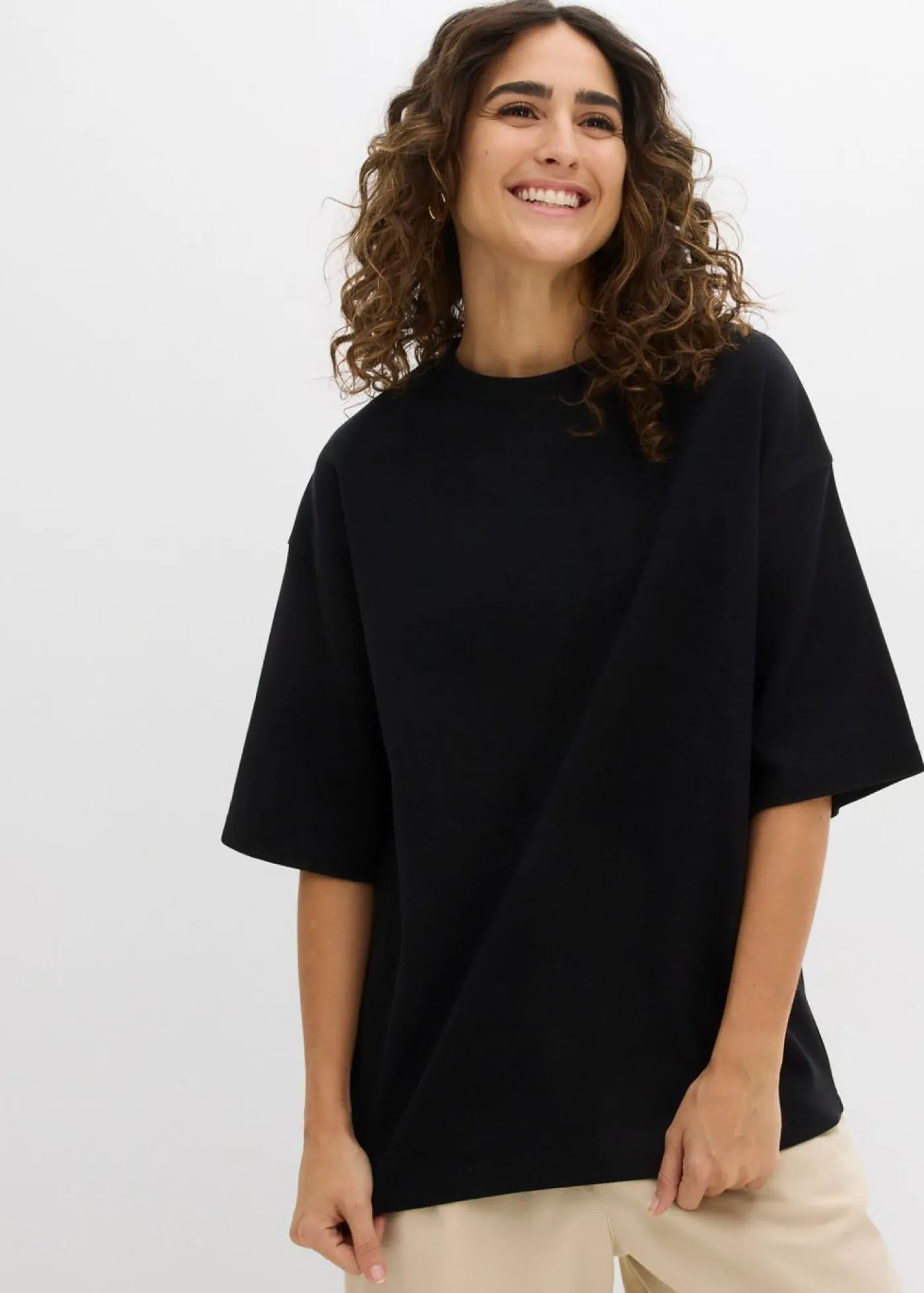 Clearance Camiseta holgada de algodón orgánico puro y pesado Mujer Básicos|Camisetas