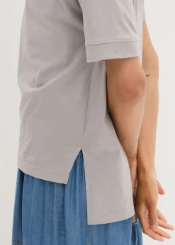 Clearance Camiseta holgada de algodón con aberturas laterales Mujer Camisetas