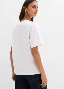 Discount Camiseta holgada de mezcla de algodón orgánico elástico Mujer Camisetas