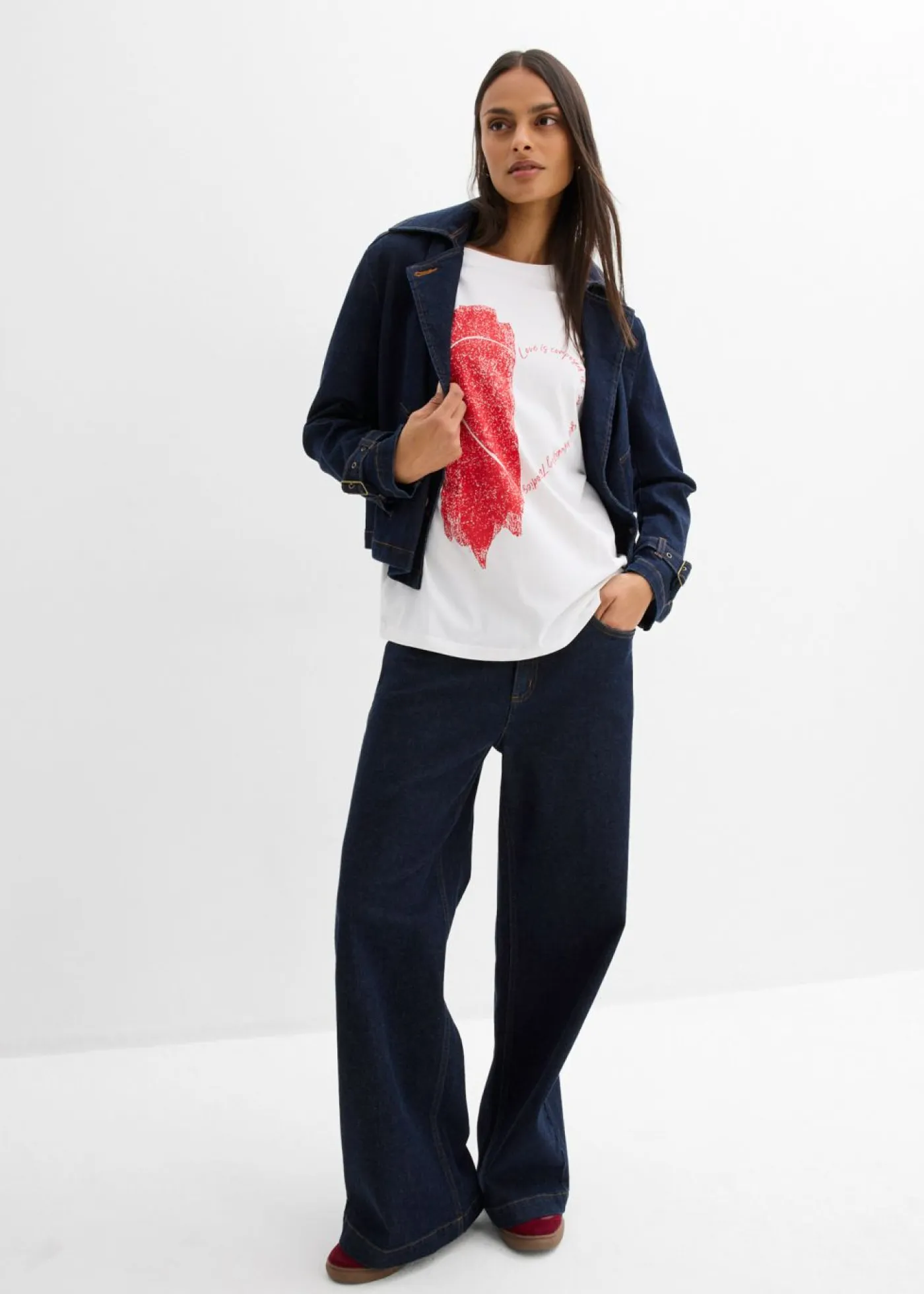 Discount Camiseta holgada de mezcla de algodón orgánico elástico Mujer Camisetas
