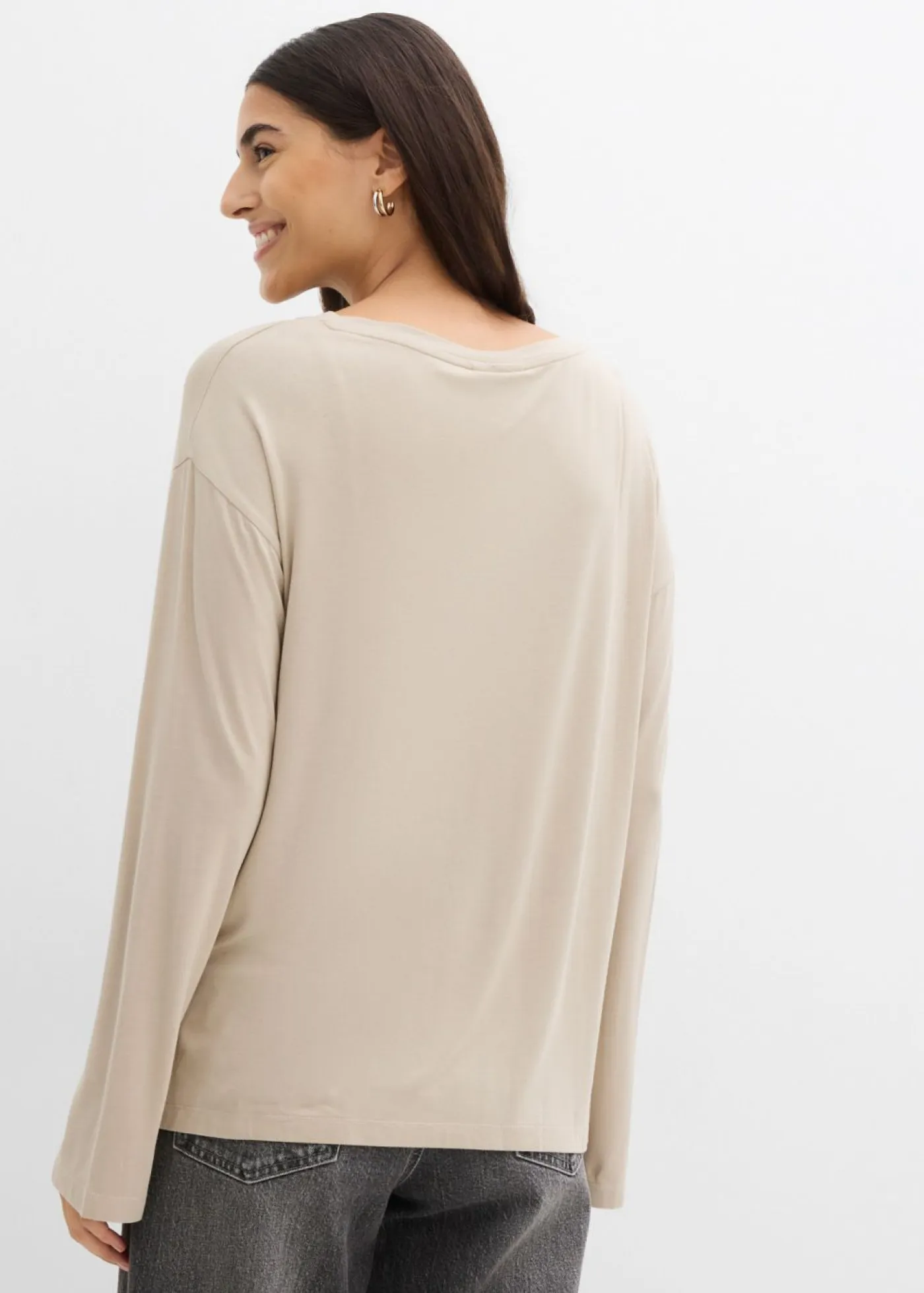 Online Camiseta holgada de mezcla fluida de viscosa y elastano Mujer Camisetas