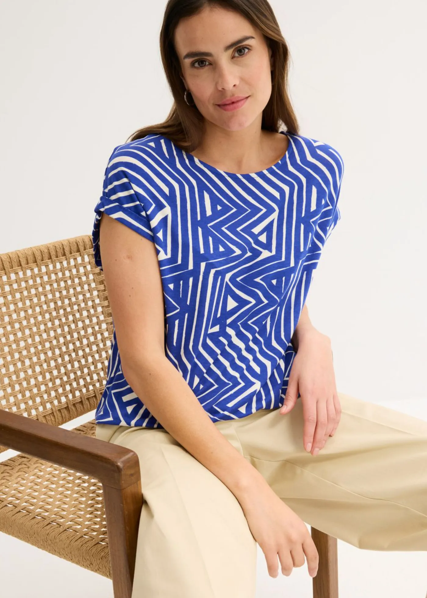 Best Camiseta holgada de mezcla de viscosa fluida Mujer Camisetas