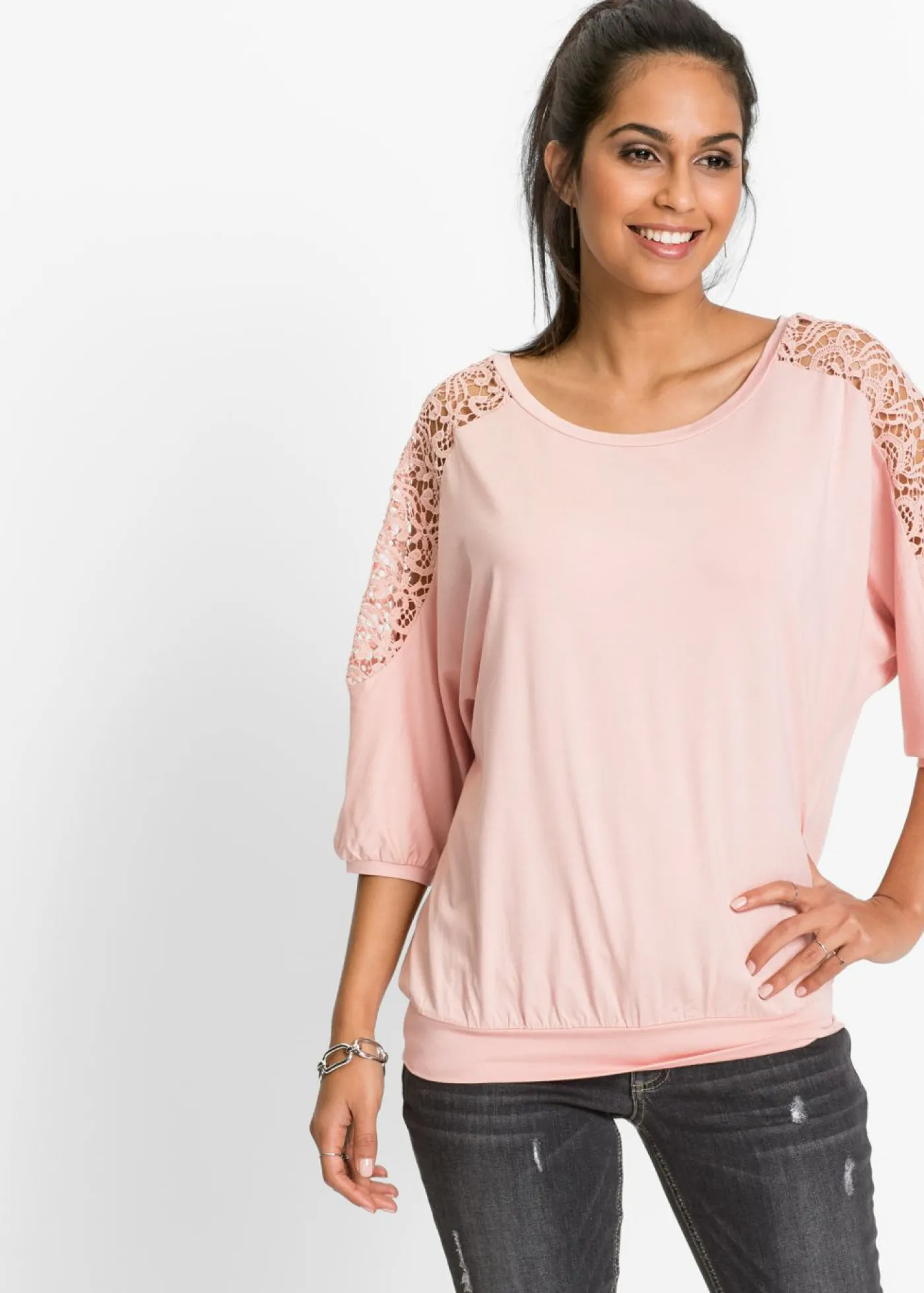 Online Camiseta holgada de mezcla de viscosa Mujer Camisetas