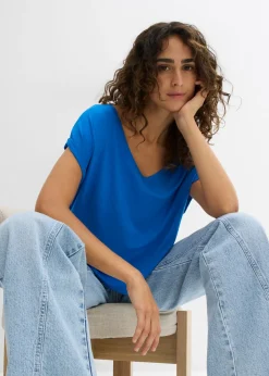 Camiseta holgada de mezcla de viscosa fluida Mujer Camisetas