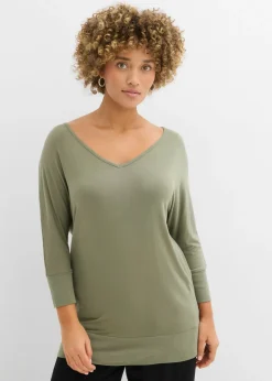 Outlet Camiseta holgada de viscosa fluida Mujer Camisetas|Novedades