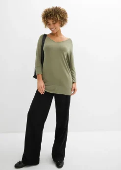 Outlet Camiseta holgada de viscosa fluida Mujer Camisetas|Novedades