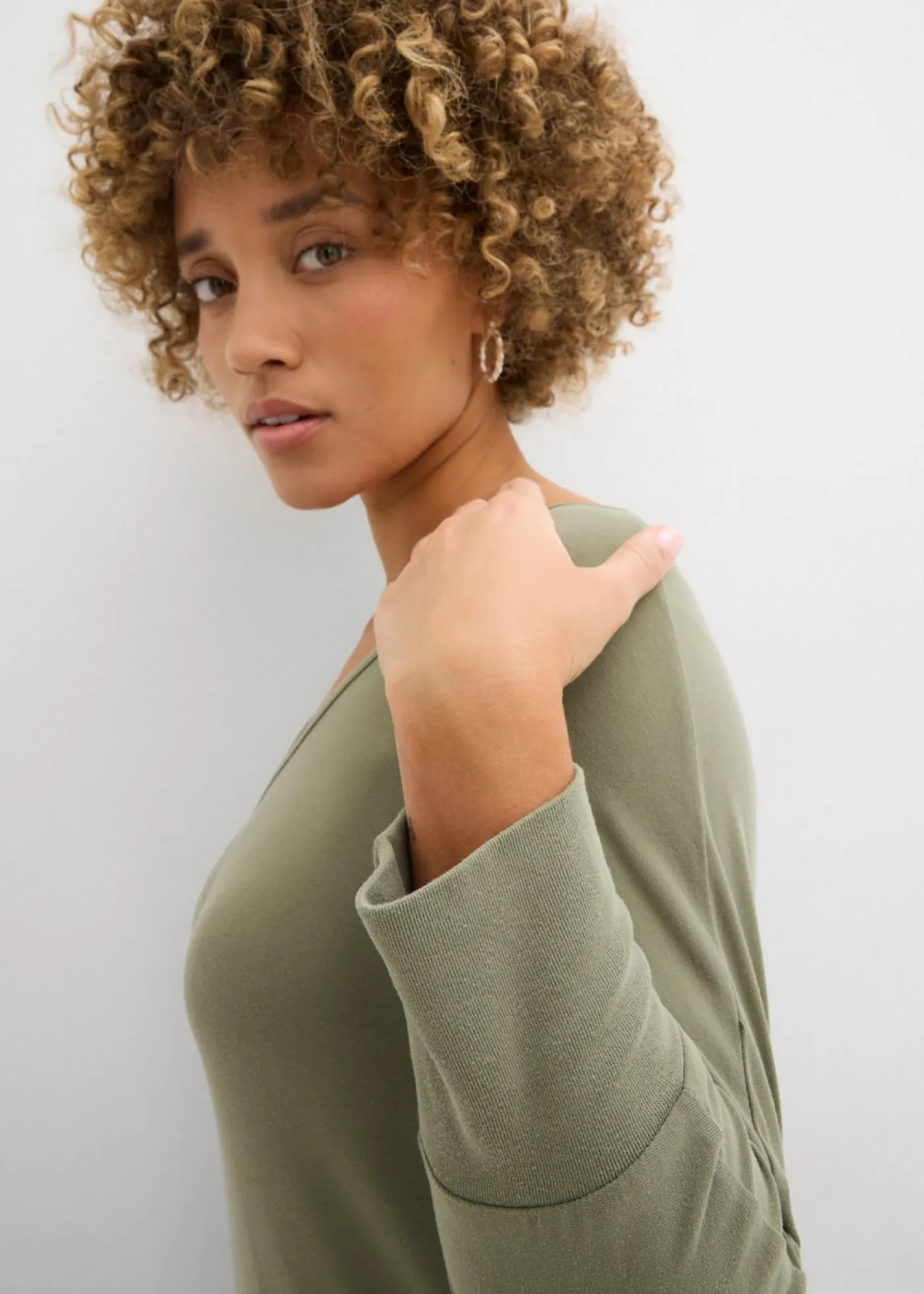 Outlet Camiseta holgada de viscosa fluida Mujer Camisetas|Novedades