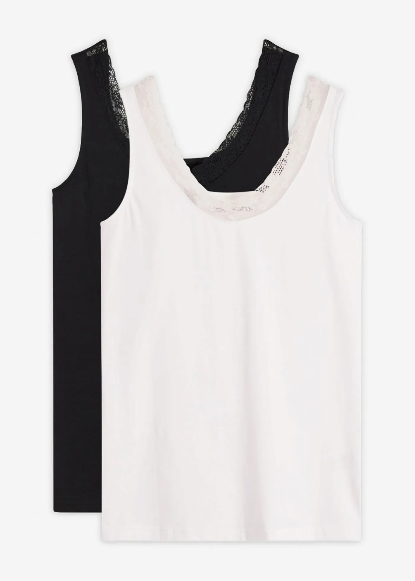 Outlet Camiseta interior de algodón orgánico y encaje (2 unidades) Mujer Ropa Interior De Algodón