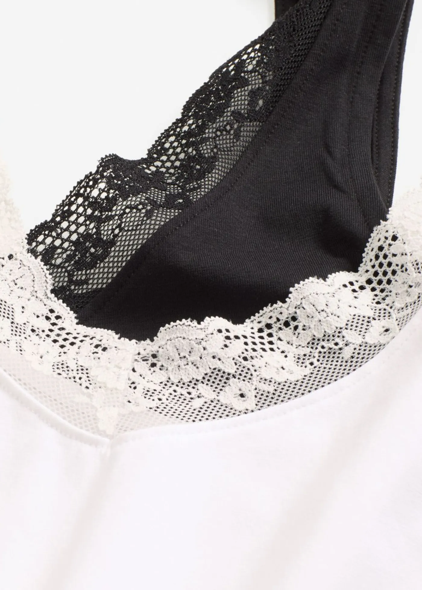 Outlet Camiseta interior de algodón orgánico y encaje (2 unidades) Mujer Ropa Interior De Algodón
