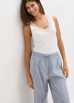 Outlet Camiseta interior de algodón orgánico y encaje (2 unidades) Mujer Ropa Interior De Algodón