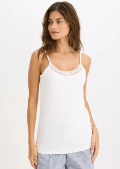 Discount Camiseta interior de algodón orgánico y encaje (2 unidades) Mujer Ropa Interior De Algodón