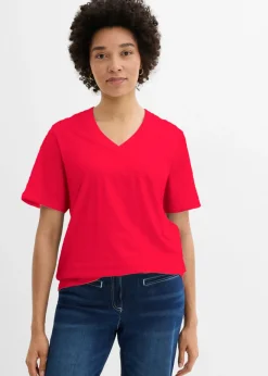 Sale Camiseta larga ancha con cuello en V, manga corta (5 unidades) Mujer Básicos|Camisetas