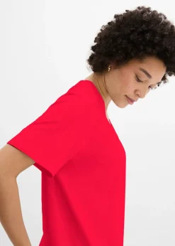 Sale Camiseta larga ancha con cuello en V, manga corta (5 unidades) Mujer Básicos|Camisetas