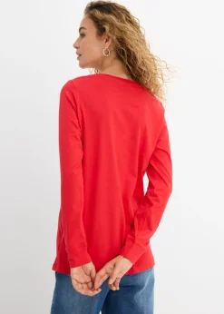 Hot Camiseta larga con cuello redondo, manga larga (5 unidades) Mujer Básicos|Camisetas