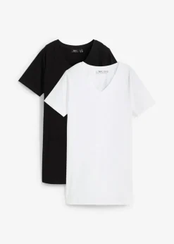 Sale Camiseta larga con escote en V (2 unidades) Mujer Básicos|Camisetas