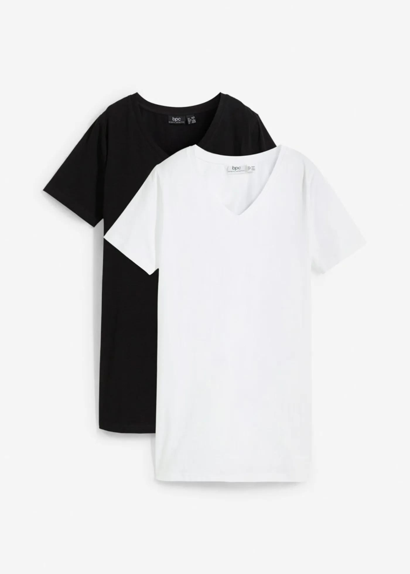 Sale Camiseta larga con escote en V (2 unidades) Mujer Básicos|Camisetas