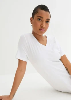 Sale Camiseta larga con escote en V (2 unidades) Mujer Básicos|Camisetas