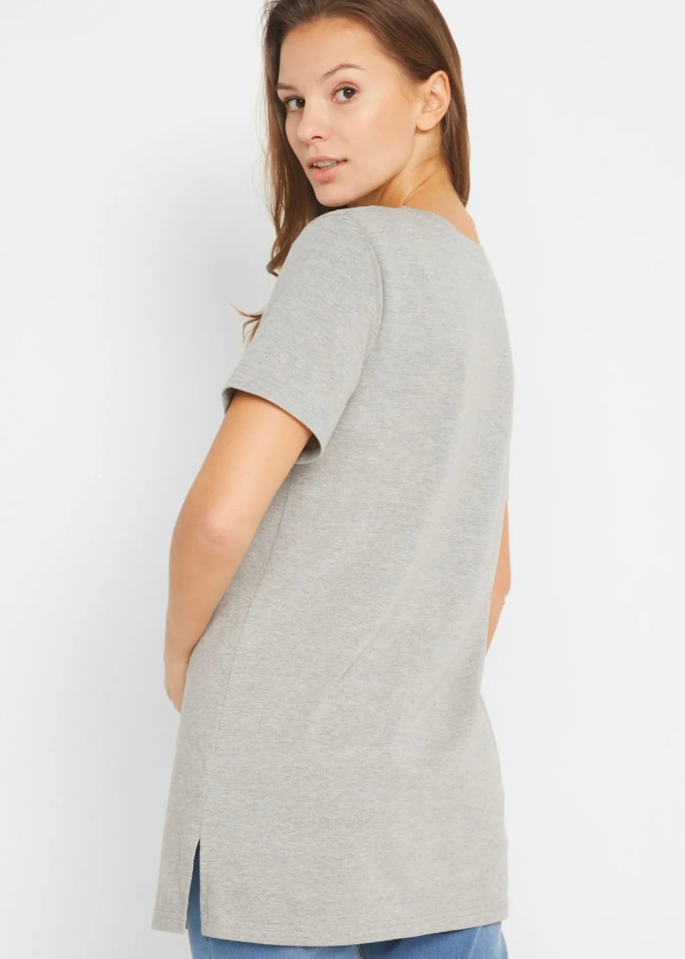 Sale Camiseta larga con escote en V (2 unidades) Mujer Básicos|Camisetas