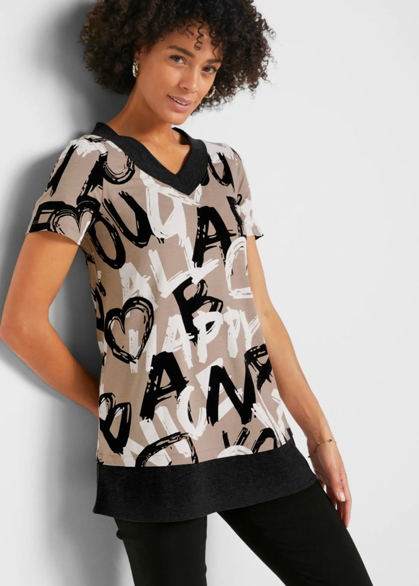Outlet Camiseta larga con manga corta Mujer Camisetas