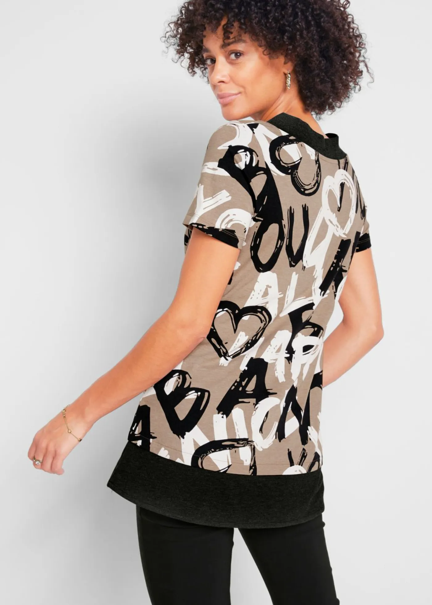 Outlet Camiseta larga con manga corta Mujer Camisetas
