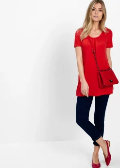 Online Camiseta larga con viscosa Mujer Camisetas