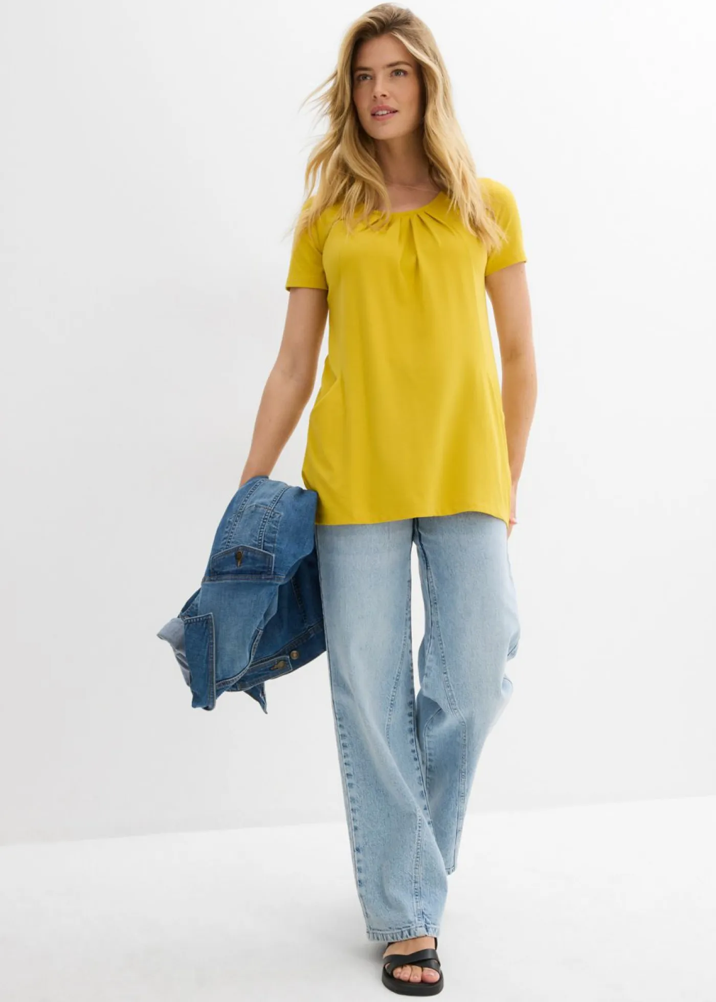 Sale Camiseta larga con viscosa Mujer Camisetas