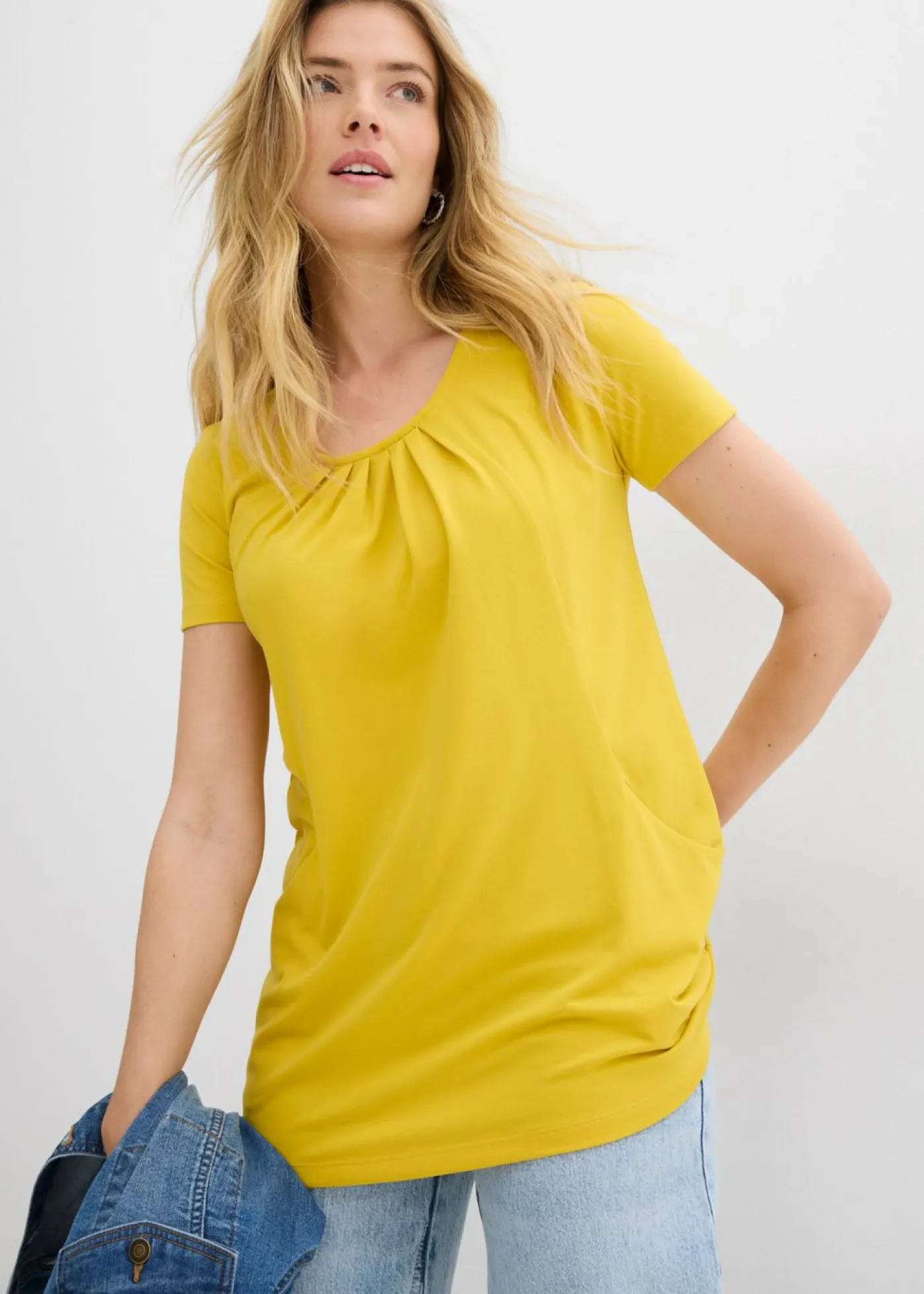 Sale Camiseta larga con viscosa Mujer Camisetas