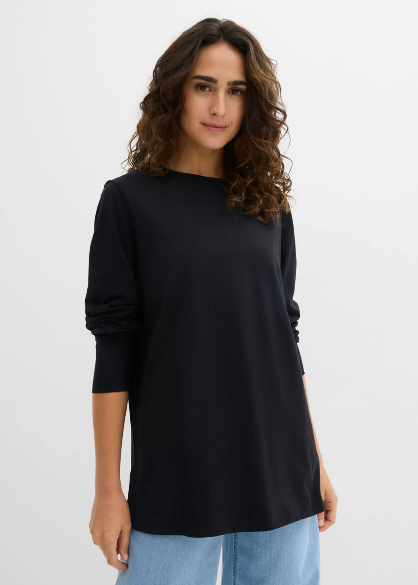 Camiseta larga de algodón orgánico puro Mujer Básicos|Camisetas