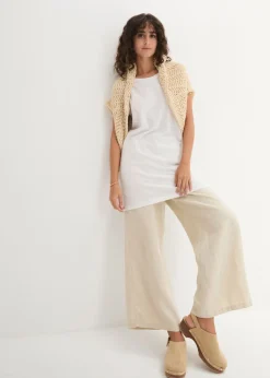Outlet Camiseta larga de algodón puro Mujer Básicos|Camisetas