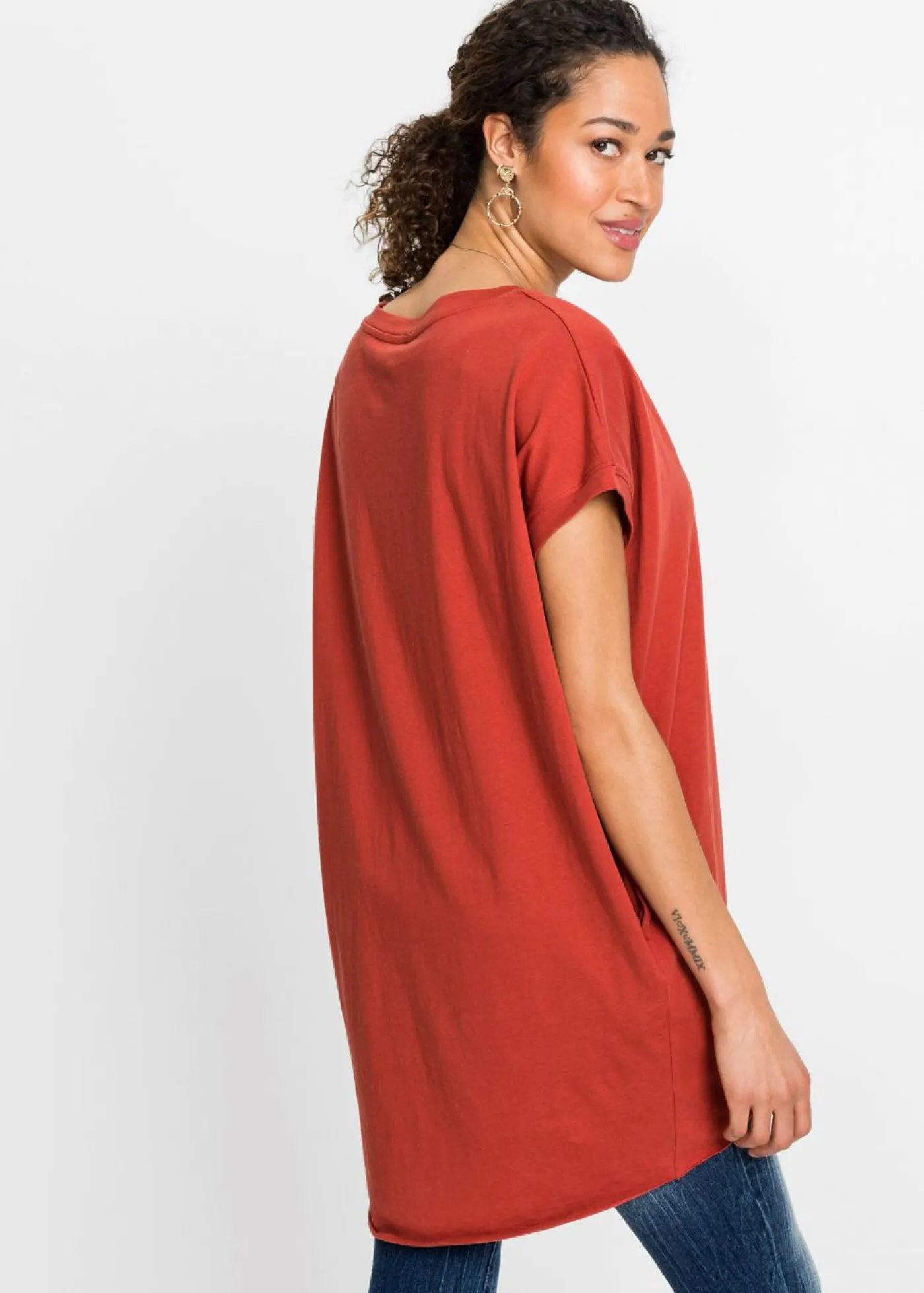 Online Camiseta larga de algodón puro Mujer Camisetas