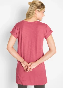Online Camiseta larga de algodón puro Mujer Básicos|Camisetas