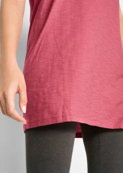 Online Camiseta larga de algodón puro Mujer Básicos|Camisetas