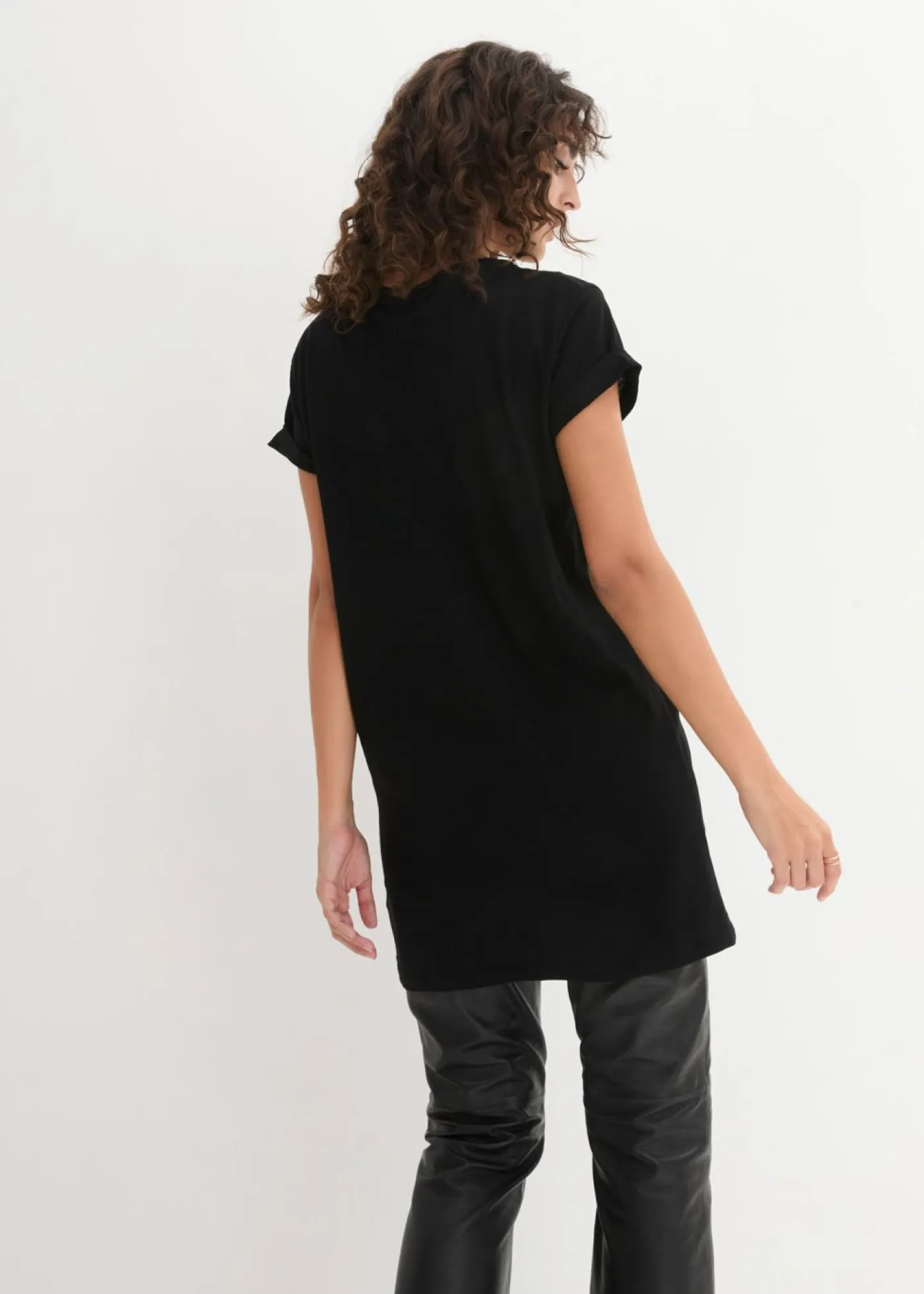 Hot Camiseta larga de algodón puro Mujer Básicos|Camisetas