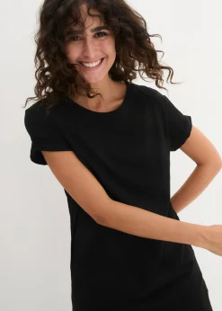 Hot Camiseta larga de algodón puro Mujer Básicos|Camisetas
