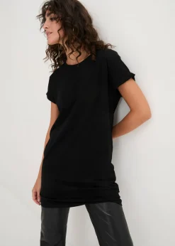 Hot Camiseta larga de algodón puro Mujer Básicos|Camisetas
