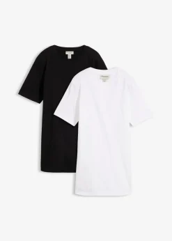 Online Camiseta larga de algodón orgánico puro (2 unidades) Mujer Básicos|Camisetas