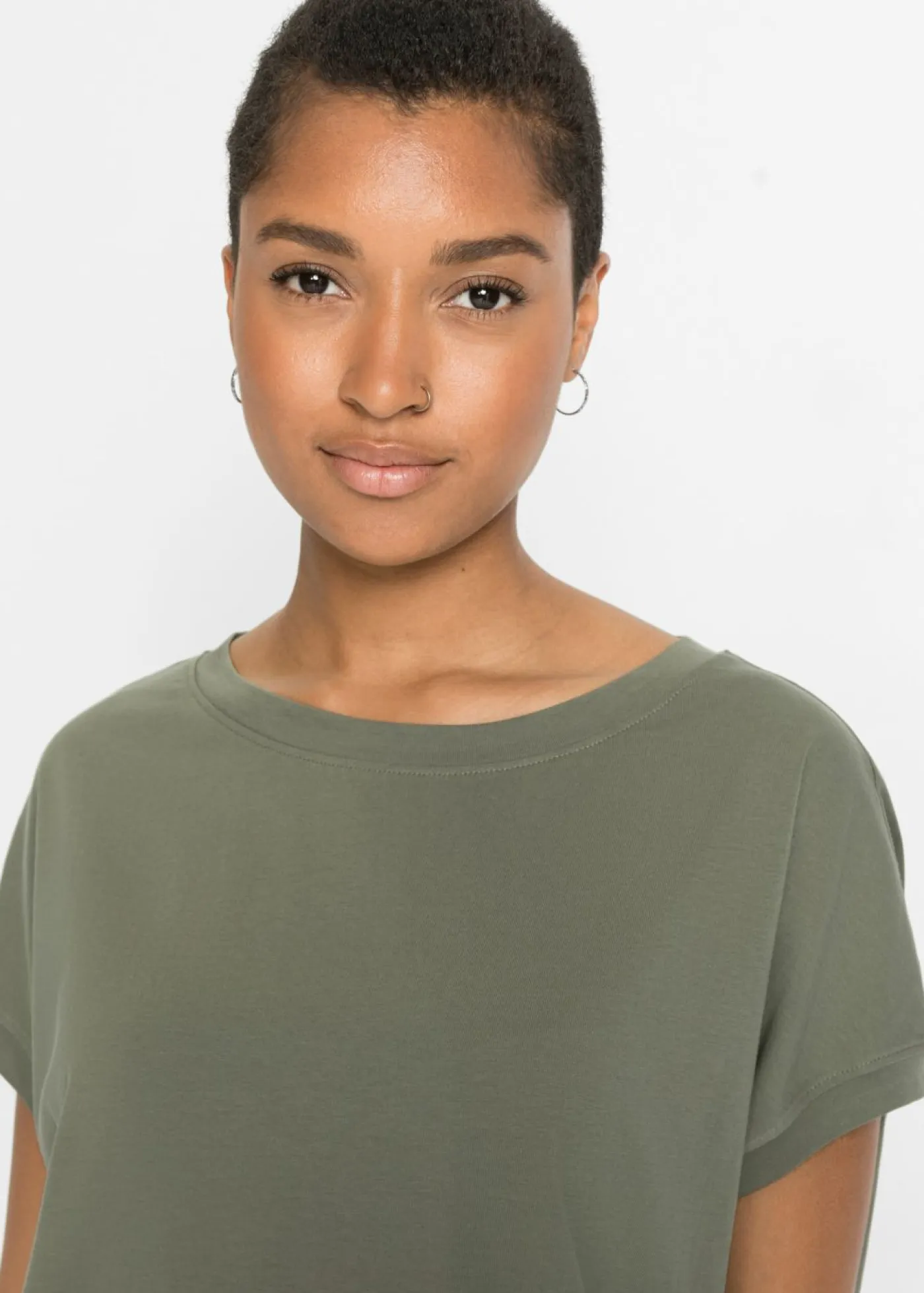 Outlet Camiseta larga de algodón puro Mujer Camisetas