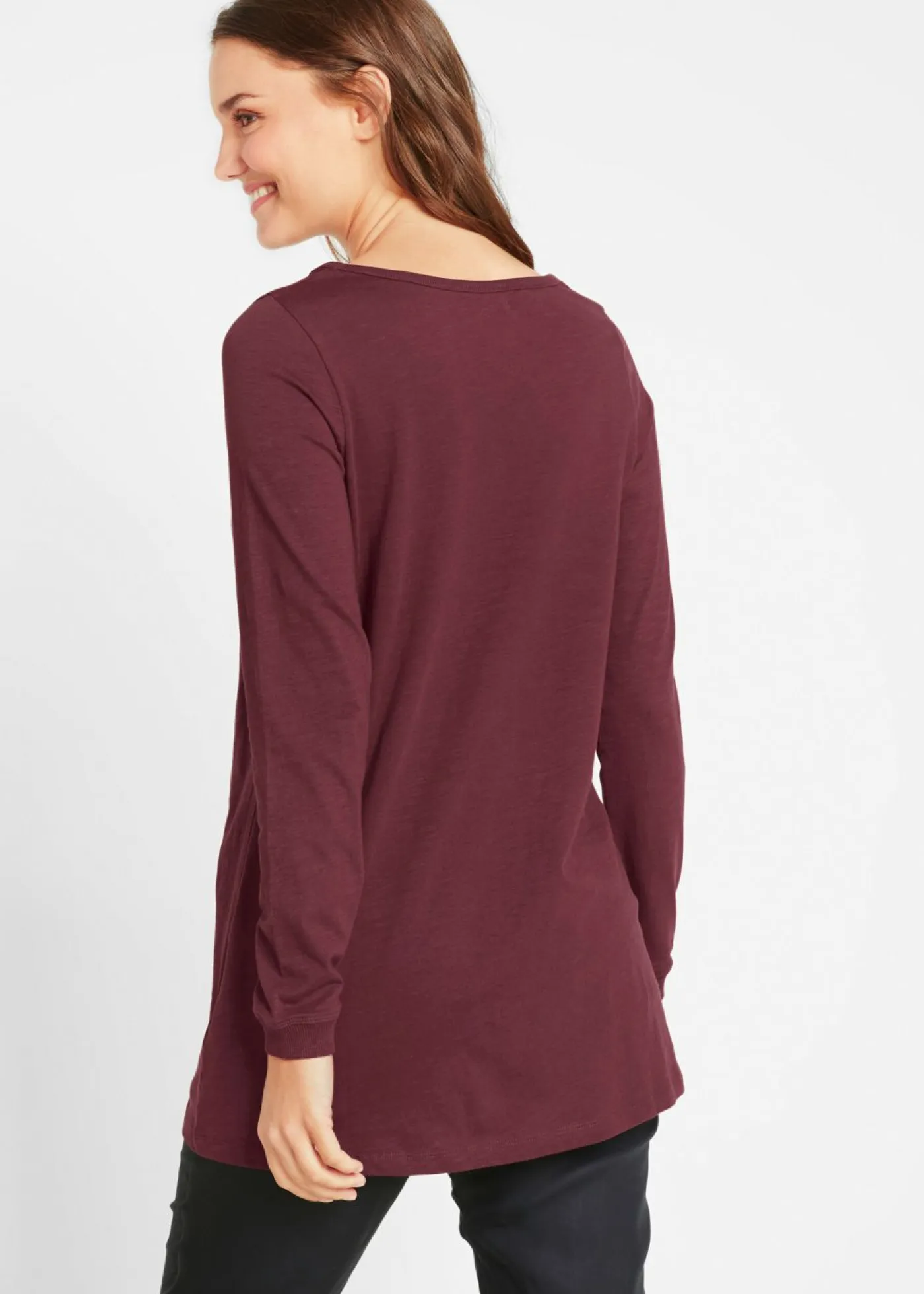 Camiseta larga de algodón puro Mujer Camisetas