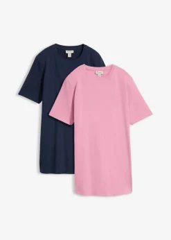 Hot Camiseta larga de algodón orgánico puro (2 unidades) Mujer Básicos|Camisetas