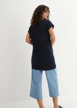 Online Camiseta larga de algodón puro Mujer Básicos|Camisetas