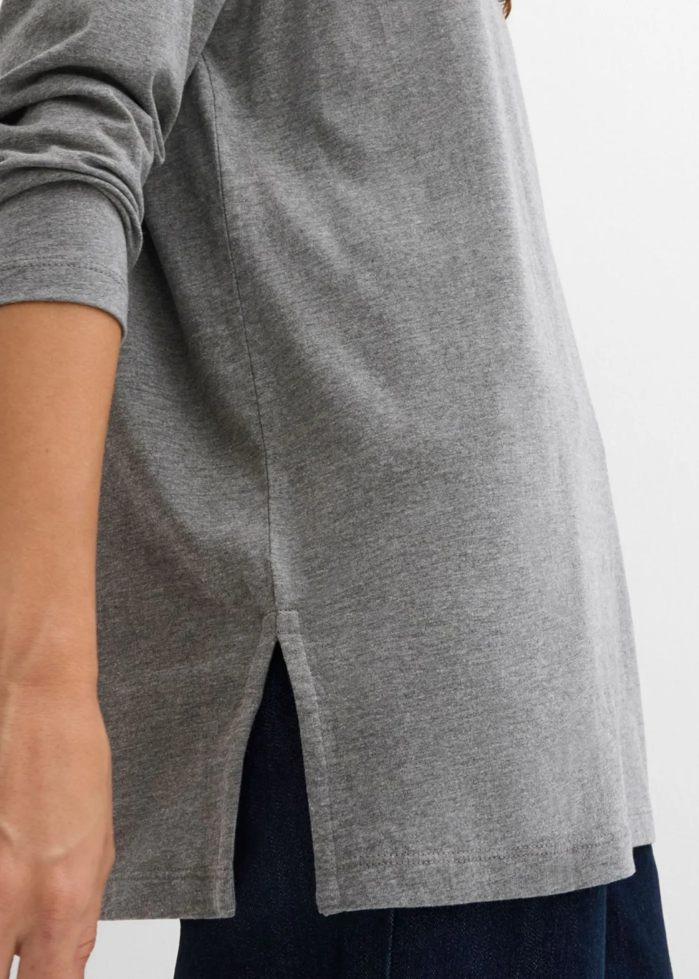 Camiseta larga de algodón orgánico puro Mujer Básicos|Camisetas