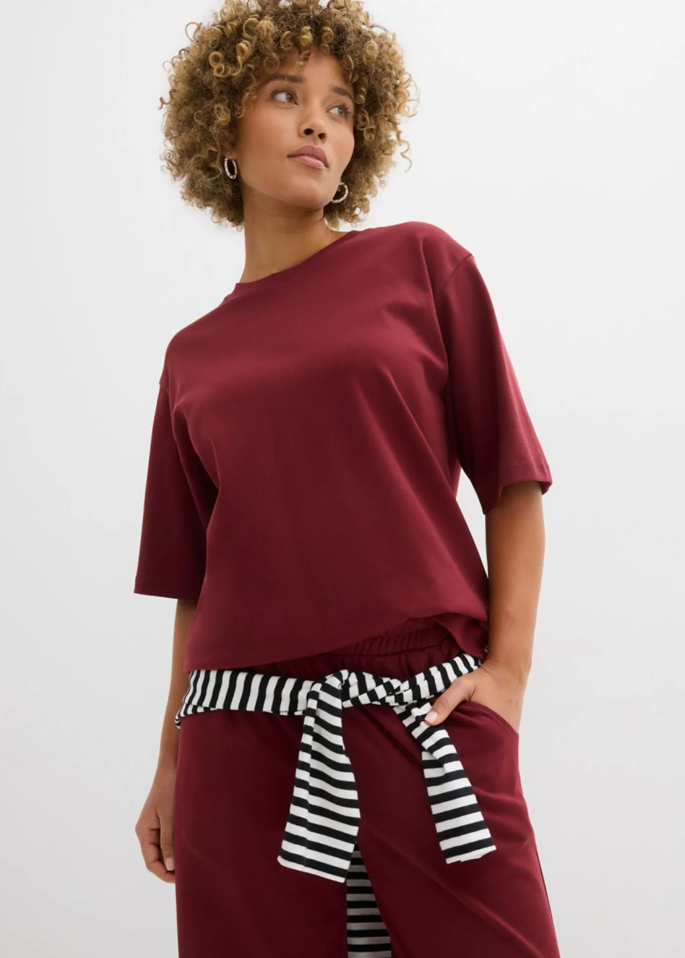 Sale Camiseta larga de interlock Mujer Conjuntos De Ropa|Camisetas