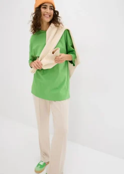 Online Camiseta larga de interlock Mujer Conjuntos De Ropa|Camisetas