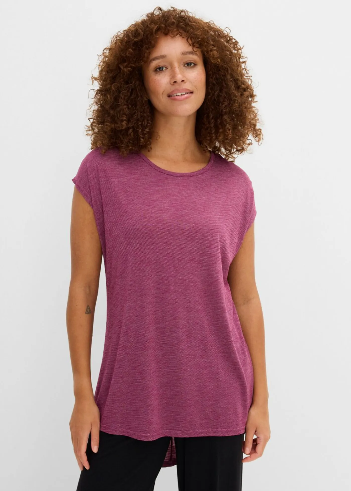 New Camiseta larga de mezcla de viscosa Mujer Camisetas